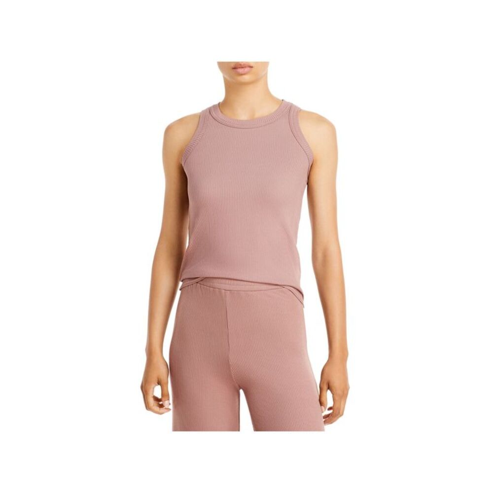 AVA & ESME Womens Stretch Ribbed Sleeveless Crew Neck Tank Top